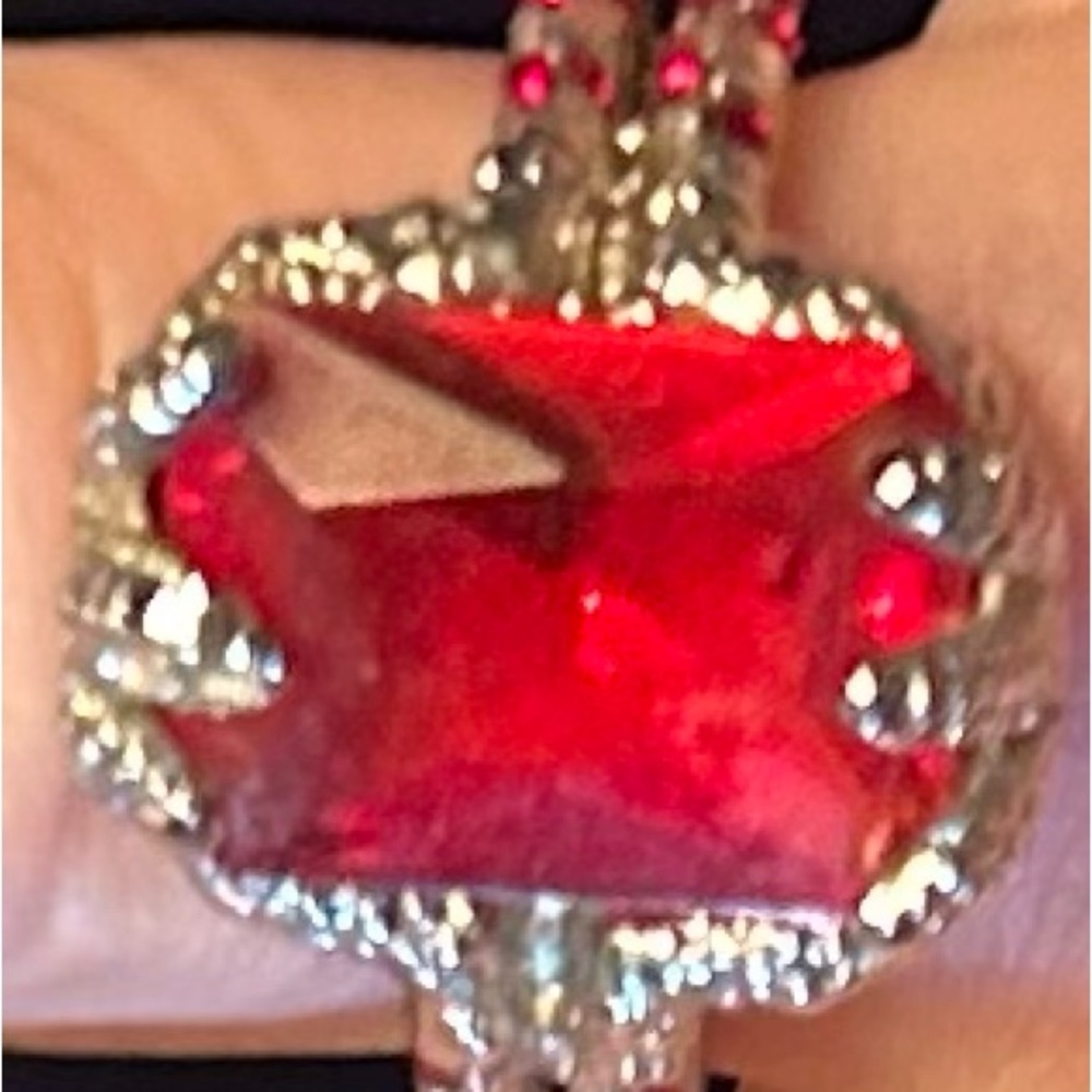 Red Gemstone Sterling Silver Ring